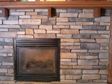 Natural Stone Fireplace Installation