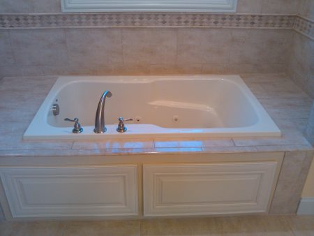 Polished Marble Tub Deck and Surround